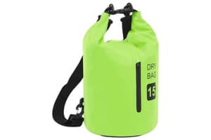 Vidaxl Dry Bag With Zipper Green 15 L Pvc