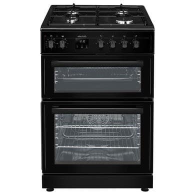 Refurbished electriQ EQDFC360BL 60cm Dual Fuel Cooker - Black