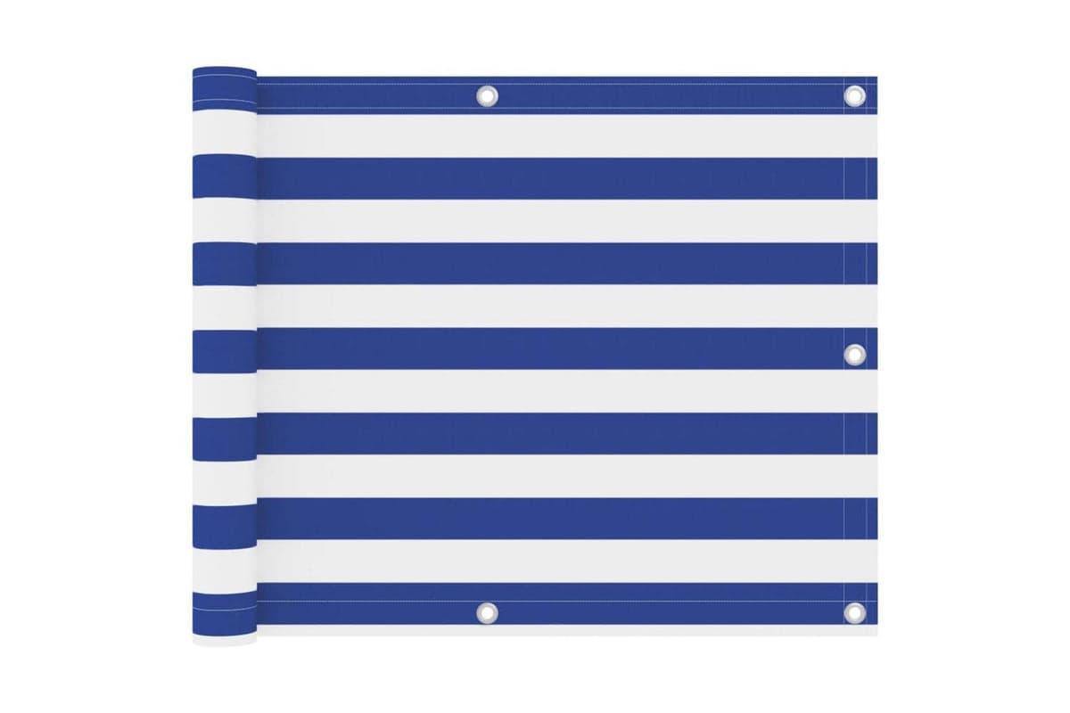 vidaXL 134915 Balcony Screen White And Blue 75x600cm Oxford Fabric