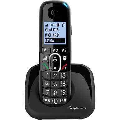 Amplicomms ATL1423440 BigTel 1500 Cordless Big Button Phone for Elderly Solo | Black