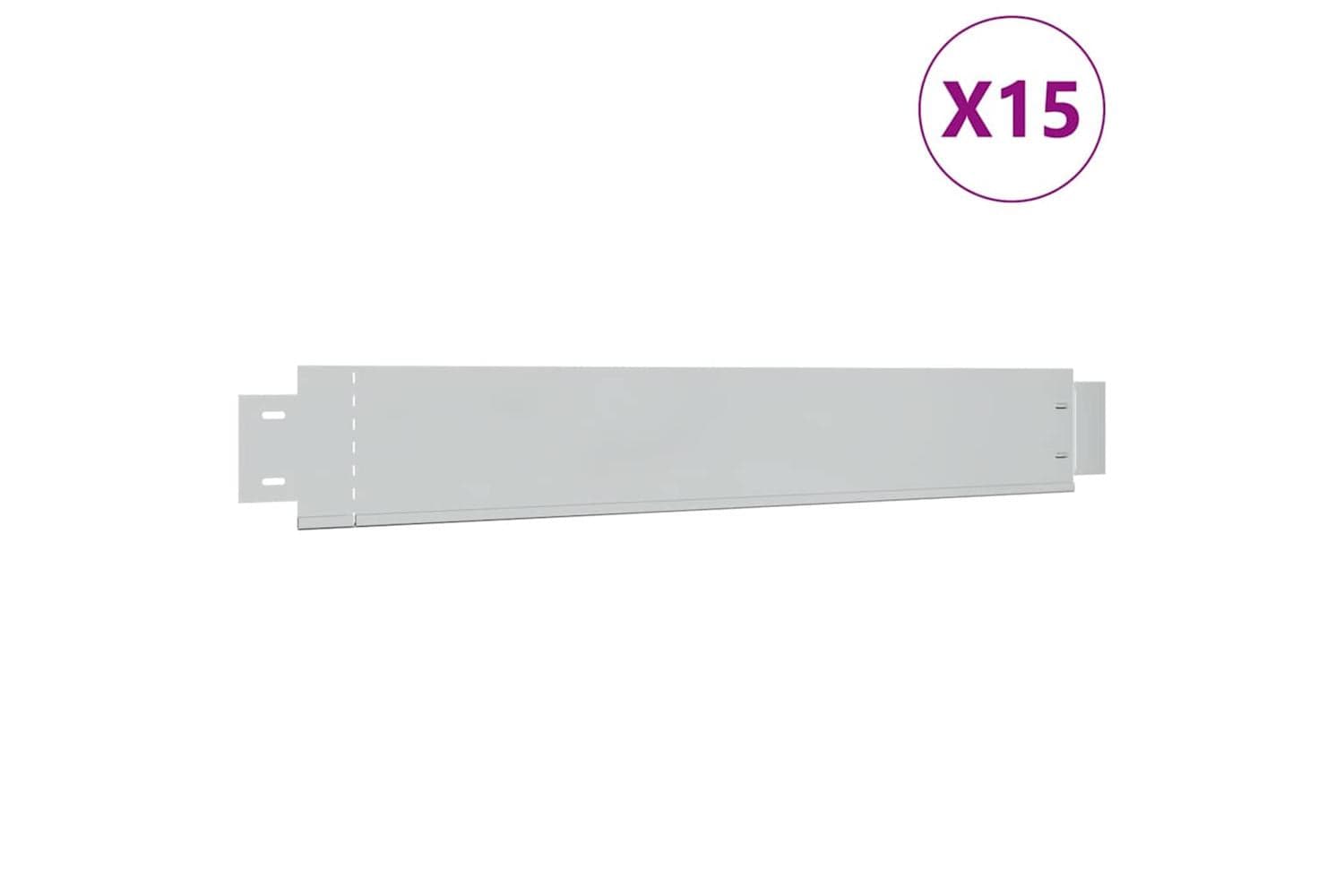 vidaXL 271783 Set Of 15 Flexible Lawn Fence Galvanised Steel 100 X 14cm