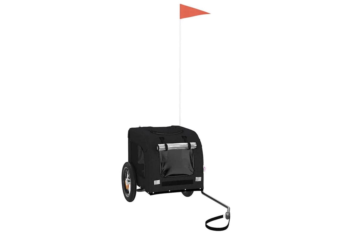 Vidaxl Pet Bike Trailer Black Oxford Fabric And Iron