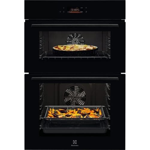 ELECTROLUX            61/39LITRE BUILT IN DOUBLE OVEN - BLACK FINISH