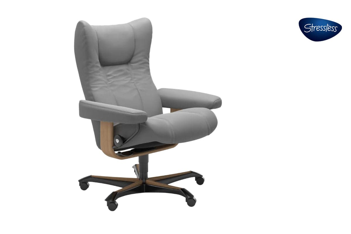 Stressless Wing Recliner Office Base | Leather | Dove