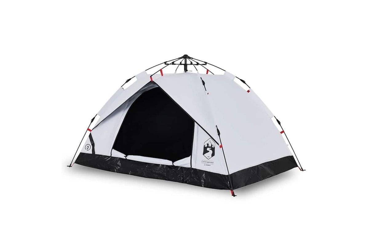Vidaxl Camping Tent Dome 3-person White Blackout Fabric Quick Release