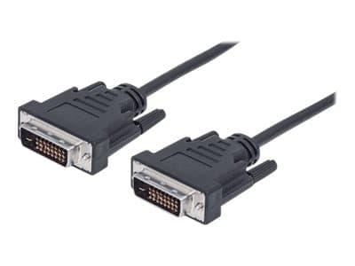 MANHATTAN - Digital DVI-D Dual Link Video Cable (Clearance Pricing), 3m, Male to Male, Fully Shielded, Compatible with DVD-D, Black, Lifetime Warranty, Polybag - DVI cable - DVI-D to DVI-D - 3 m