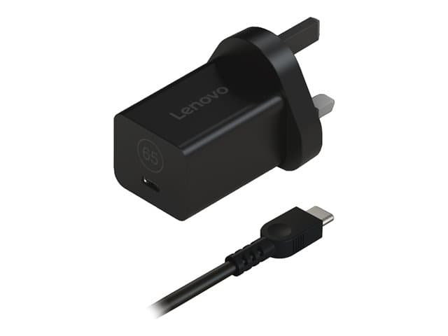 LENOVO - Nano - Power adapter - GaN - 65 Watt - 3.25 A (USB-C) - black - United Kingdom