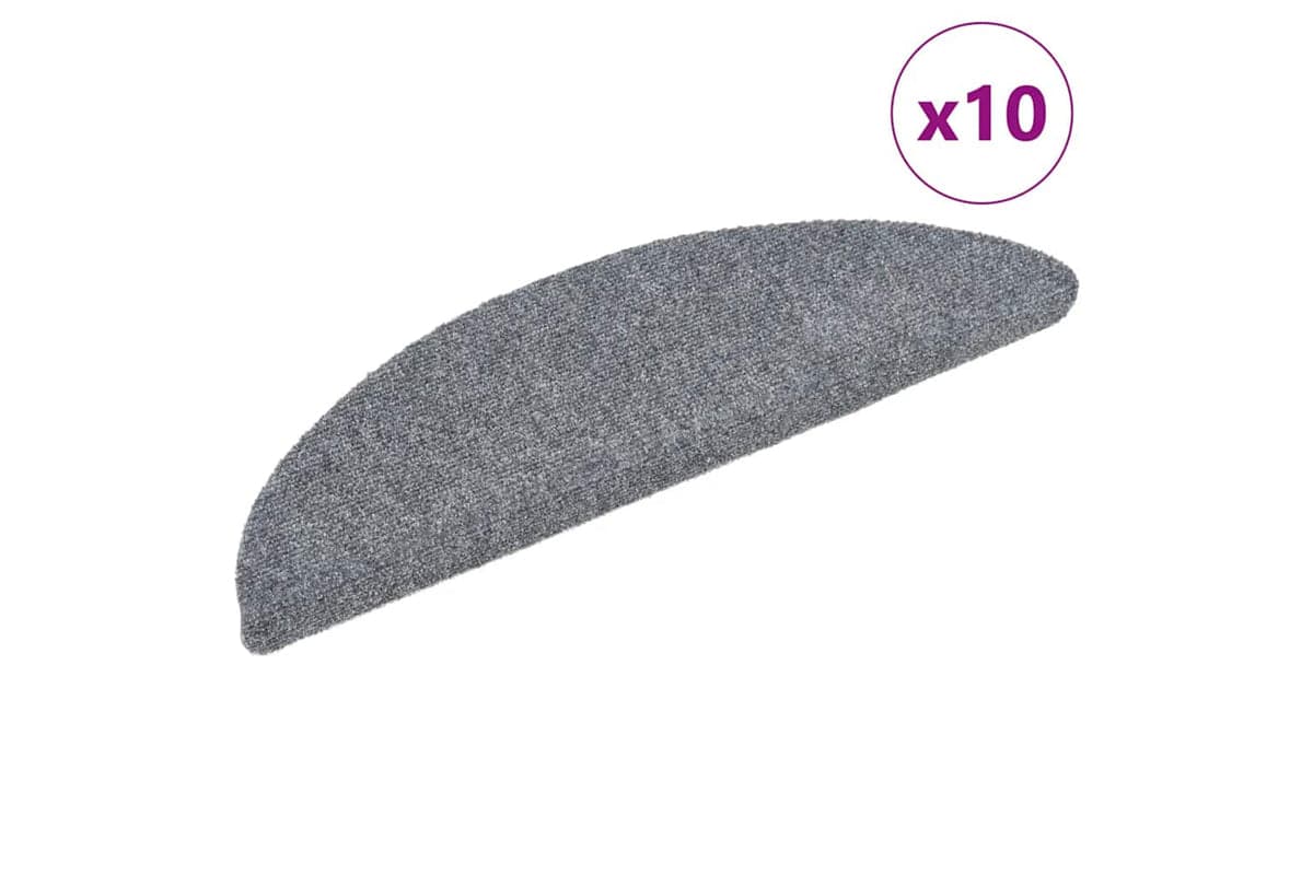 vidaXL 149681 Self-adhesive Stair Mats 10 Pcs Light Grey 56x17xcm Needle Punch
