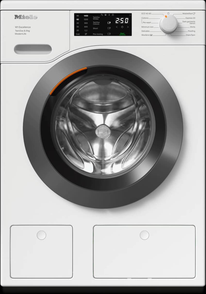 Miele TwinDos 8KG 1400 Spin Washing Machine - White | WED665