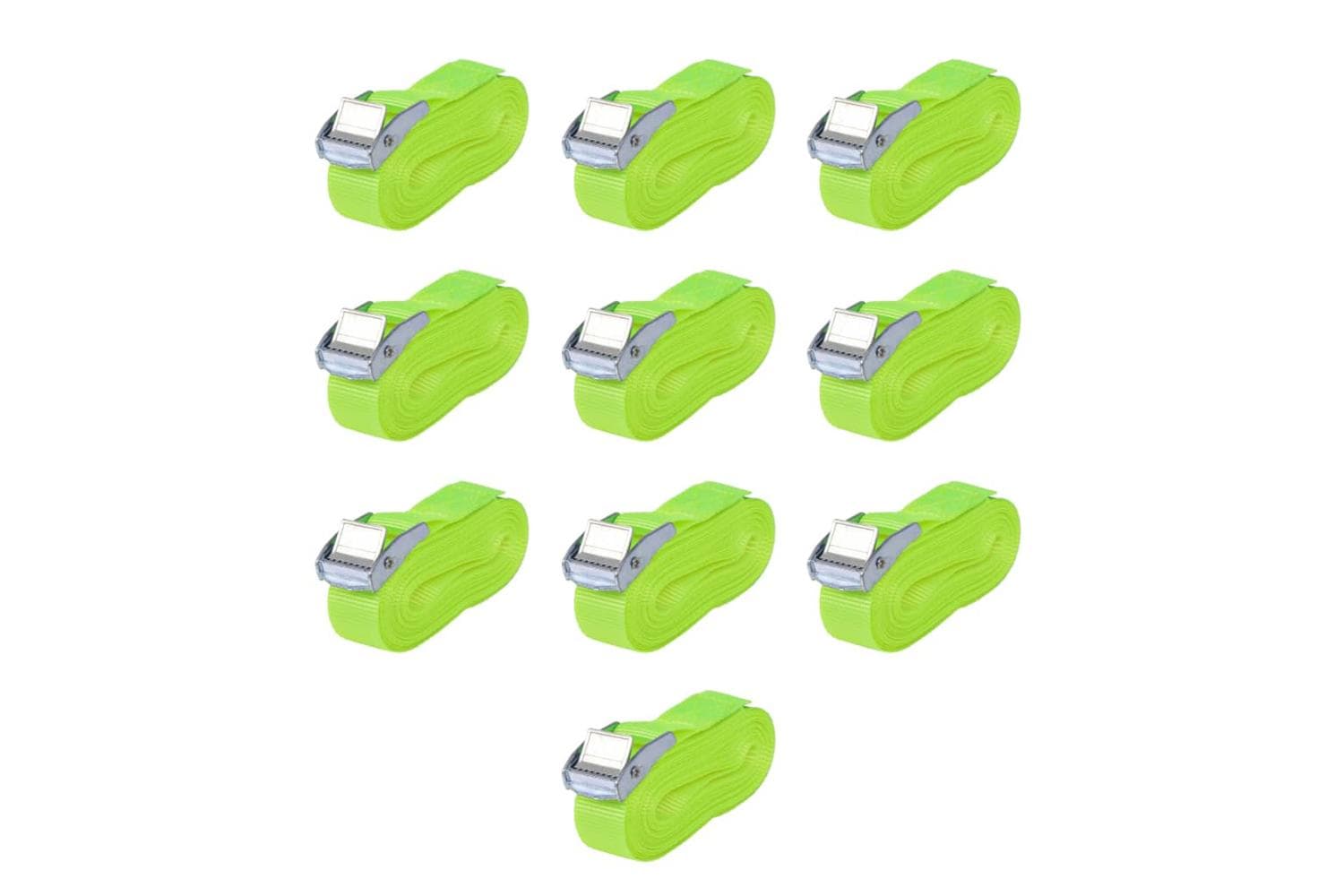 Vidaxl 142664 Straps 10 Pcs 0.25 Tonnes 5mx25mm Fluorescent Green