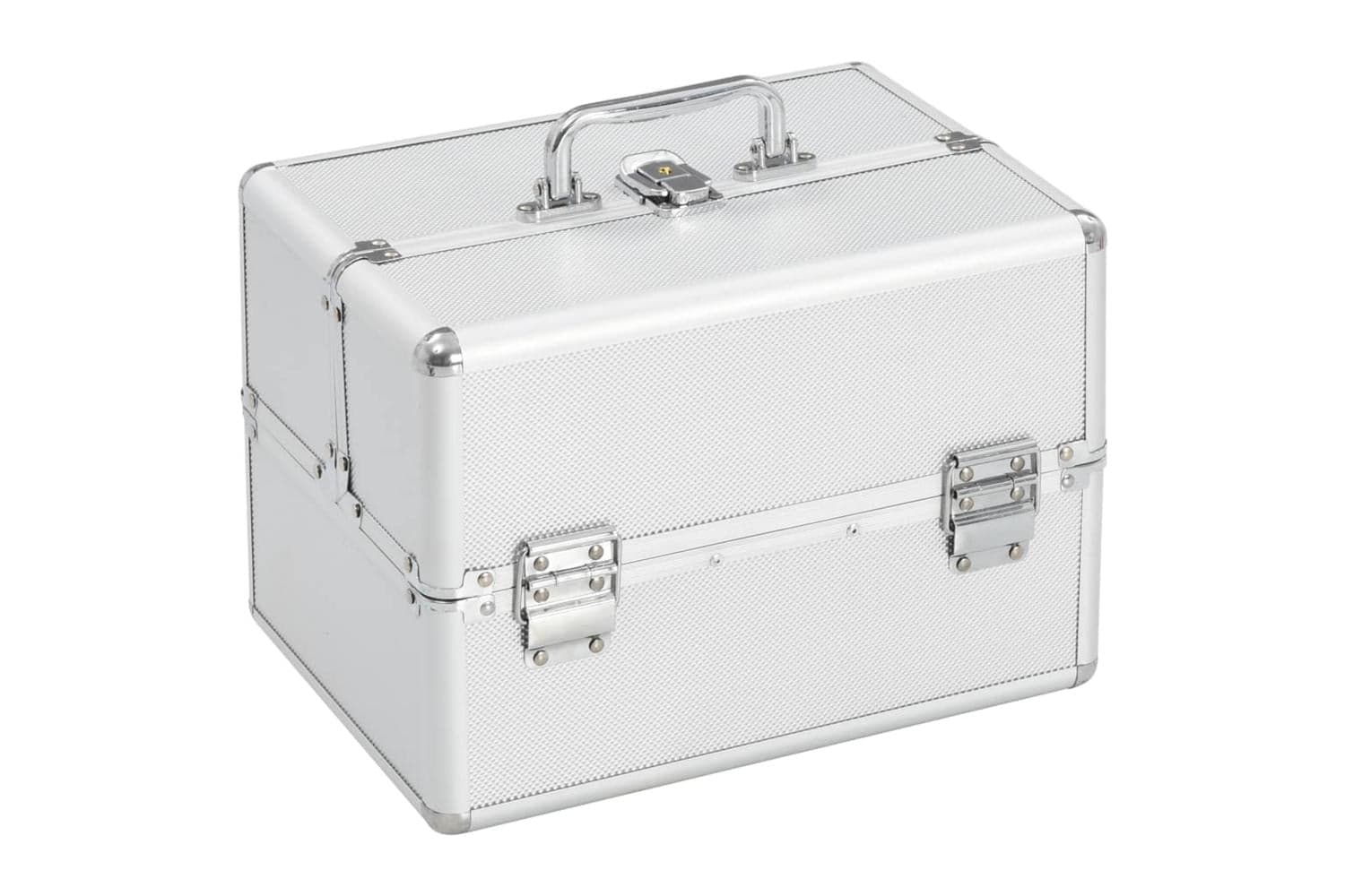 vidaXL 91828 Make-up Case 22x30x21cm Silver Aluminium