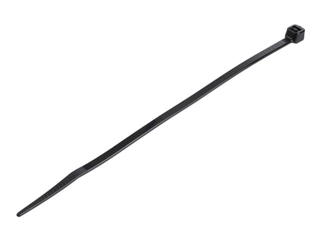 STARTECH.COM - Startech 15cm(6") Cable Ties, 3mm(1/8") wide, 39mm(1-3/8") Bundle Diameter, 18kg(40lb) Tensile Strength, Nylon Self Locking Zip Ties w/ Curved Tip, 94V-2/UL Listed, 1000 Pack, Black - Nylon 66 Plastic - TAA (CBMZT6BK) - cable tie - TAA Compliant