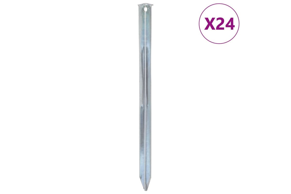 vidaXL 4009338 Tent Pegs 24 Pcs 30cm x 20mm Galvanised Steel