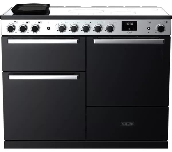 RANGEMASTER Edge Deluxe EDDL100EIGBLK/CM1 100 cm Electric Induction Range Cooker - Black & Chrome