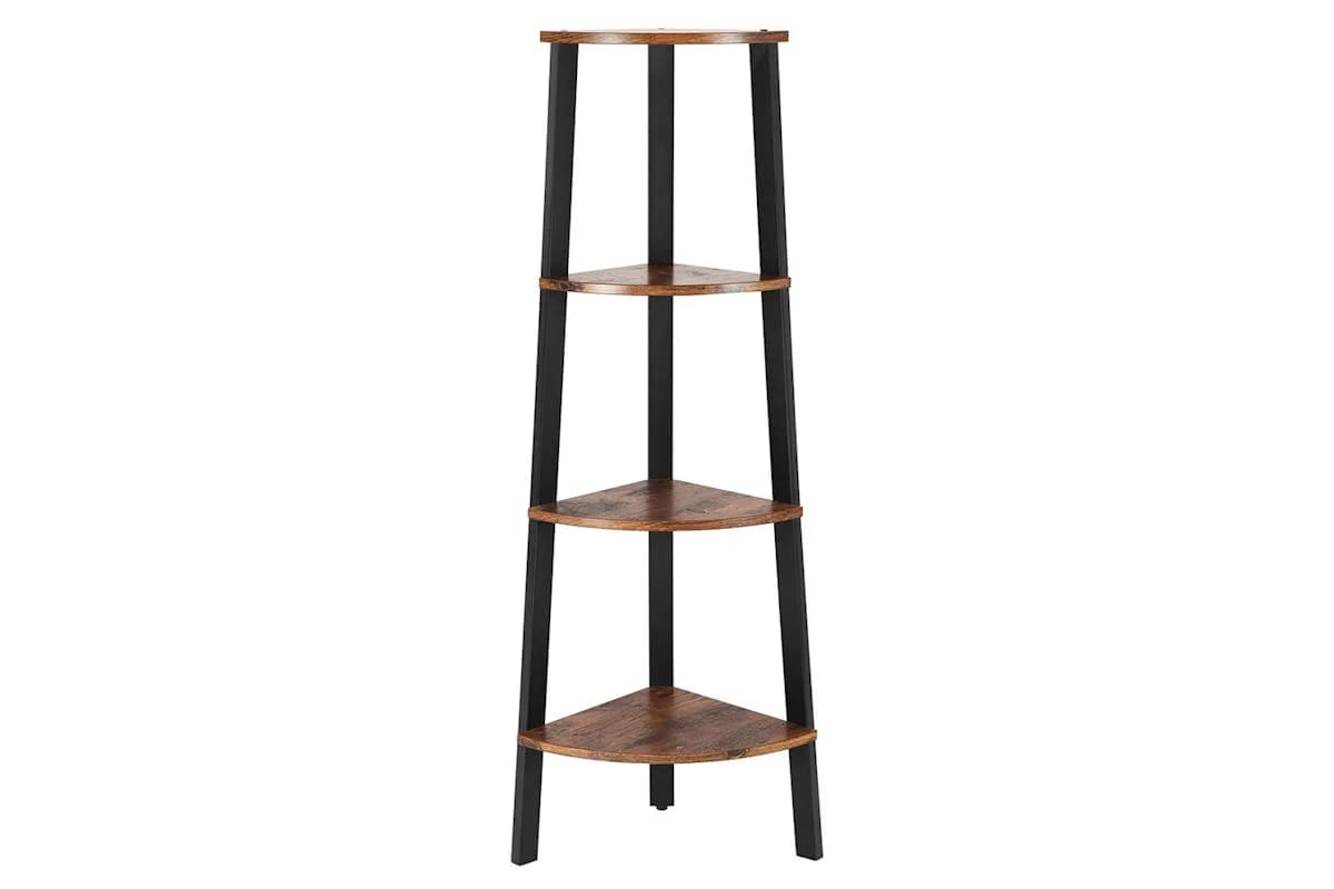 Vasagle Corner Ladder Shelves | 4 Shelves | Rustic Brown/Black