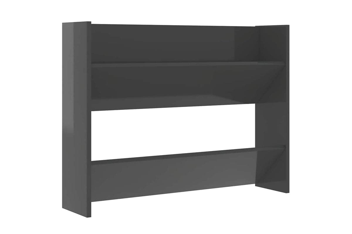 vidaXL 806757 Wall Shoe Cabinet High Gloss Grey 80x18x60cm Engineered Wood