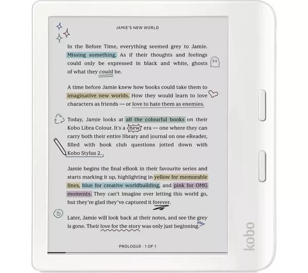KOBO Libra Colour 7" eReader - 32 GB, White