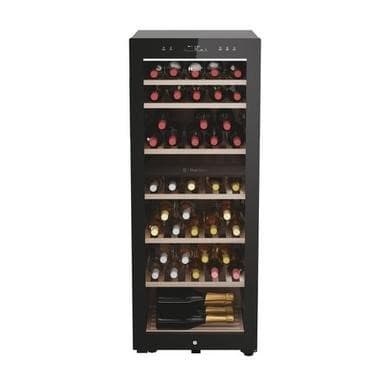 Haier 77 Bottle Capacity Dual Zone Freestanding Wine Cooler - Black