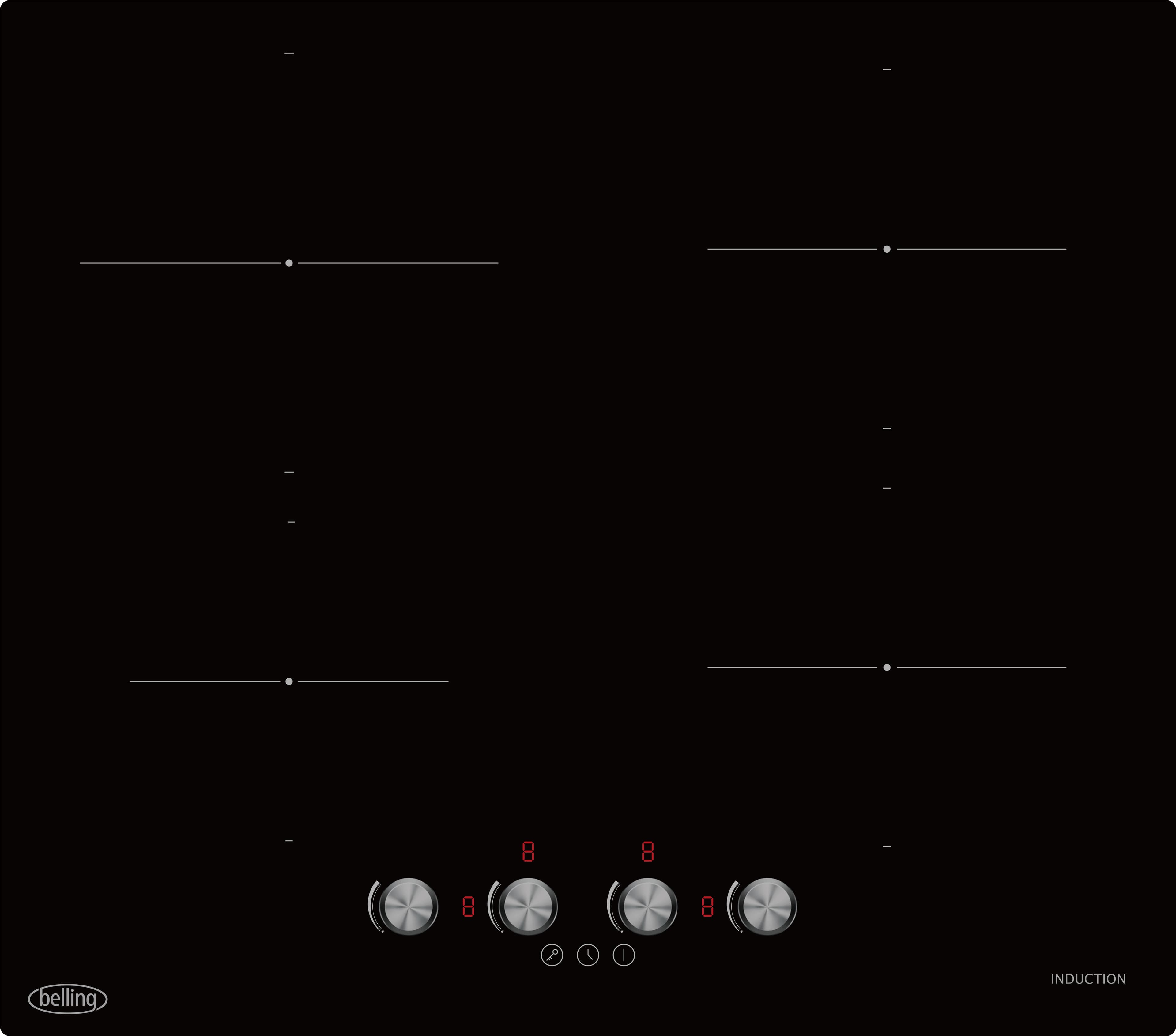 BELLING            4 ZONE INDUCTION HOB - DIAL CONTROLS