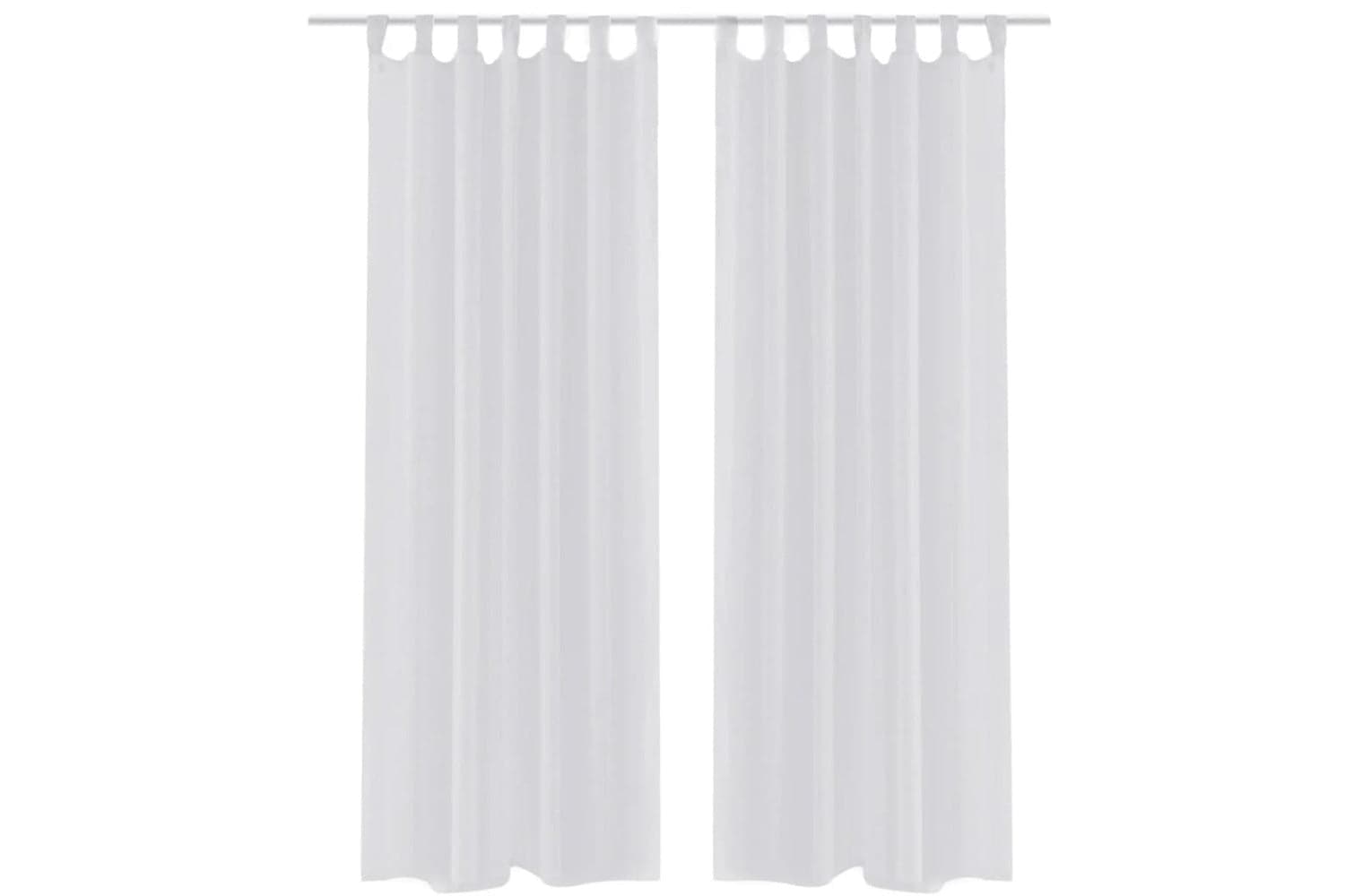vidaXL 130197 White Sheer Curtain 140 X 175cm 2 Pcs