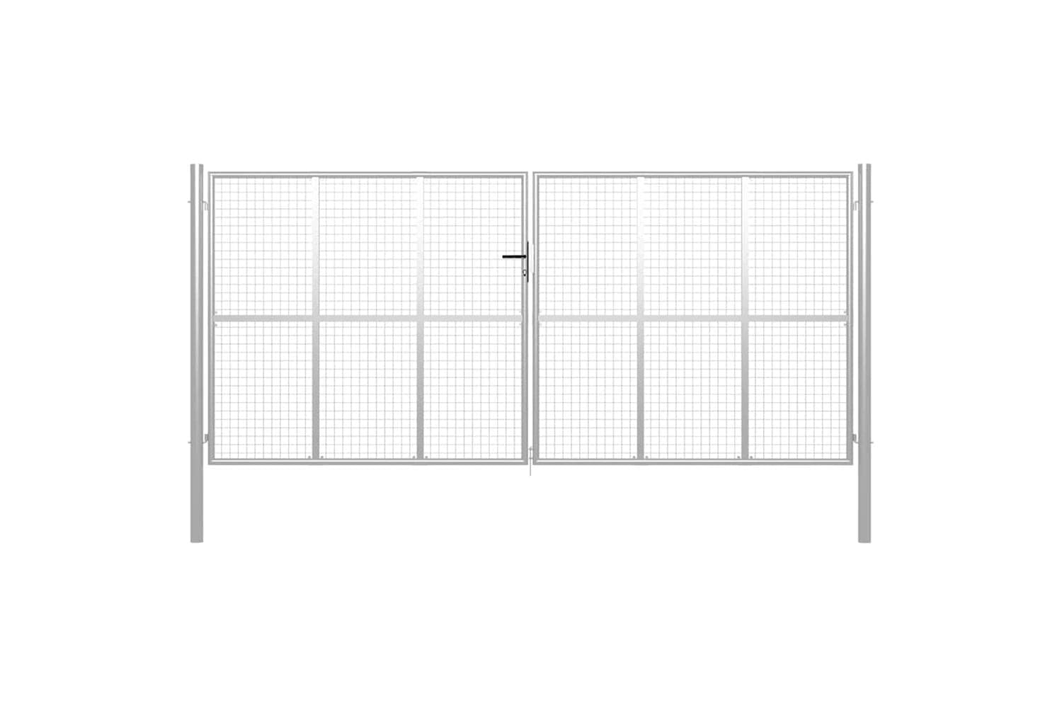 vidaXL 144302 Garden Gate Galvanised Steel 415x225cm Silver