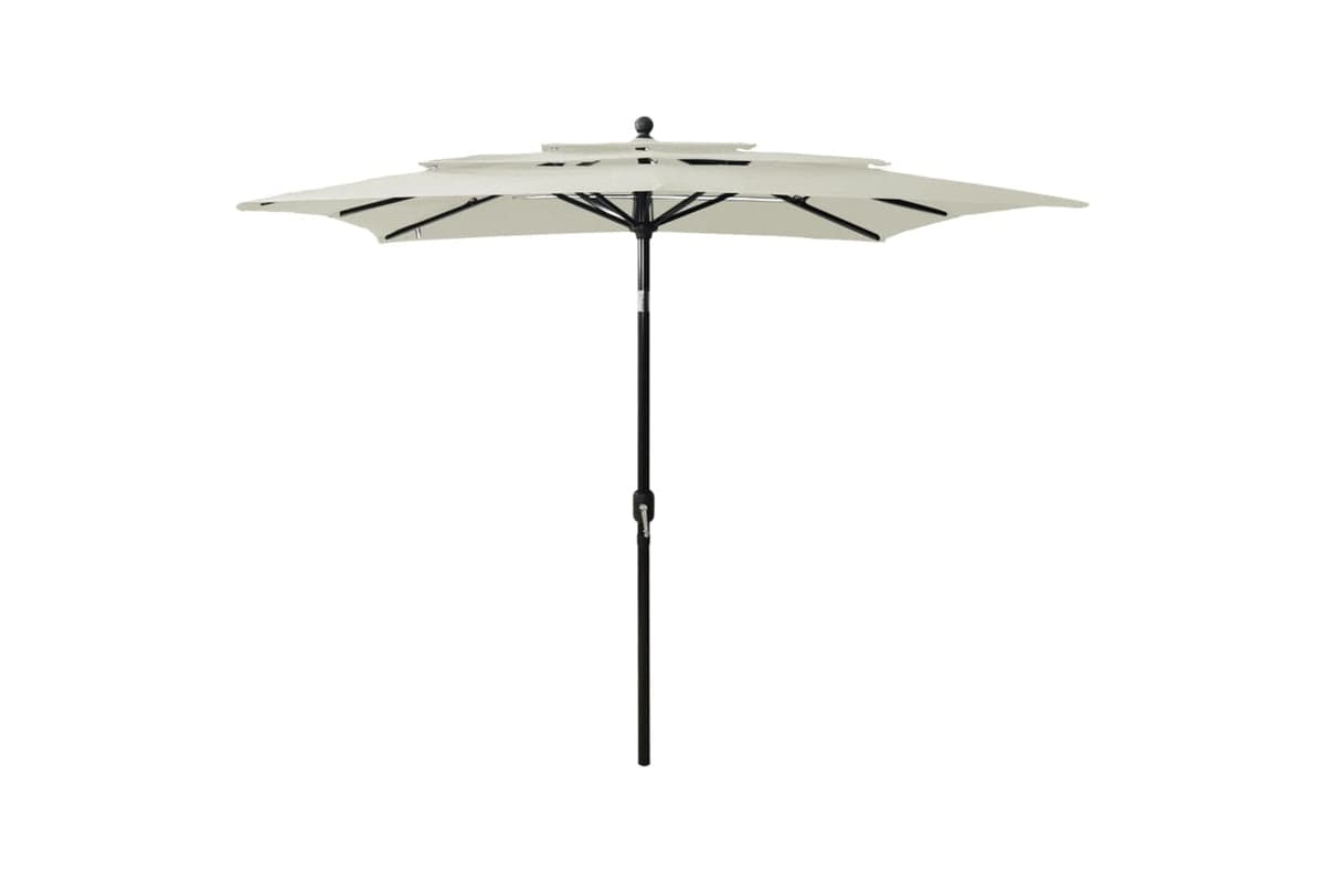 Vidaxl 313836 3-tier Parasol With Aluminium Pole Sand 2.5x2.5 M
