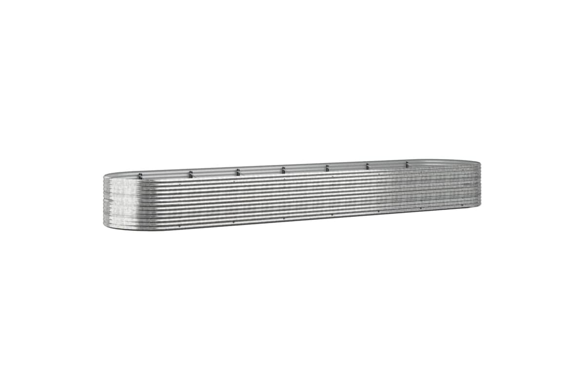 vidaXL 319122 Garden Raised Bed Powder-coated Steel 584x140x68cm Silver