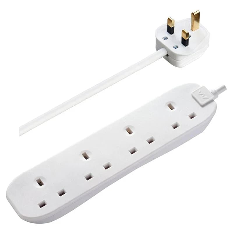 Masterplug 13A 4 Socket Extension Lead - White | BFG5N-MP