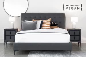Lewis Bed Frame | Vegan Leather | Double | 4ft6 | Matte Black