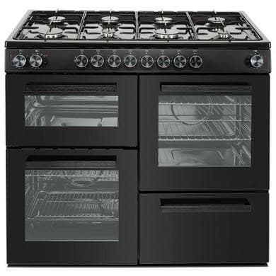 Refurbished 100cm Dual Fuel Range Cooker - Black