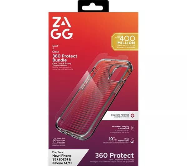 ZAGG iPhone 17e / 16e / 14 / 13 Luxe Case & Screen Protector Bundle