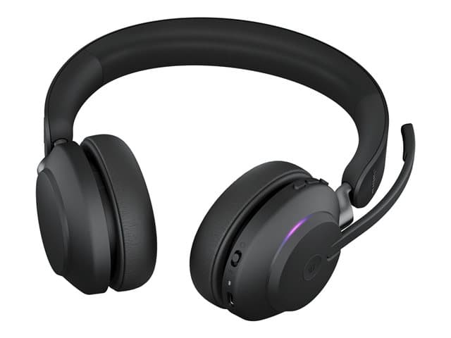 JABRA - Evolve2 65 MS Stereo - Headset - on-ear - Bluetooth - wireless - USB-A - noise isolating - black - Certified for Microsoft Teams
