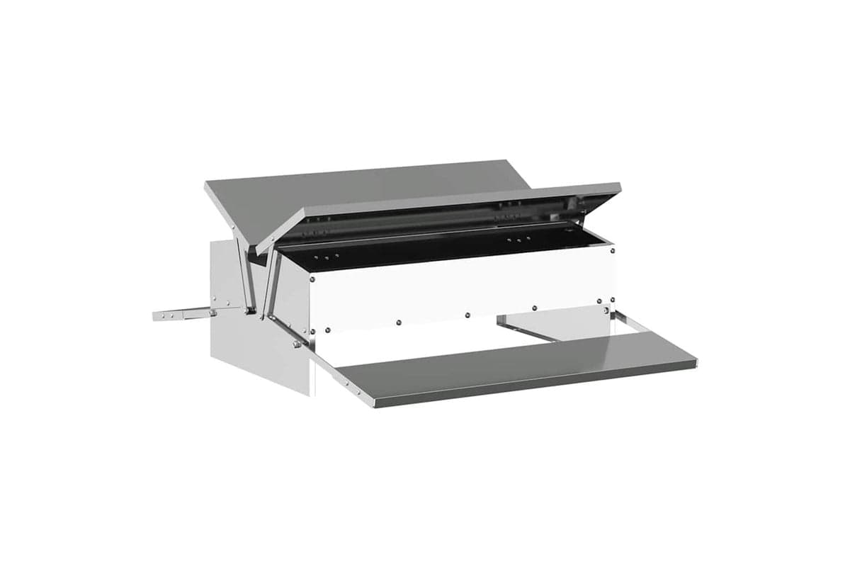 Vidaxl Chicken Treadle Feeder Silver 75 X 53 X 205 Cm