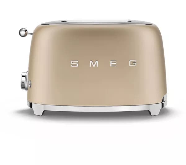 SMEG 50's Retro TSF01CHMUK 2-Slice Toaster - Matt Champagne