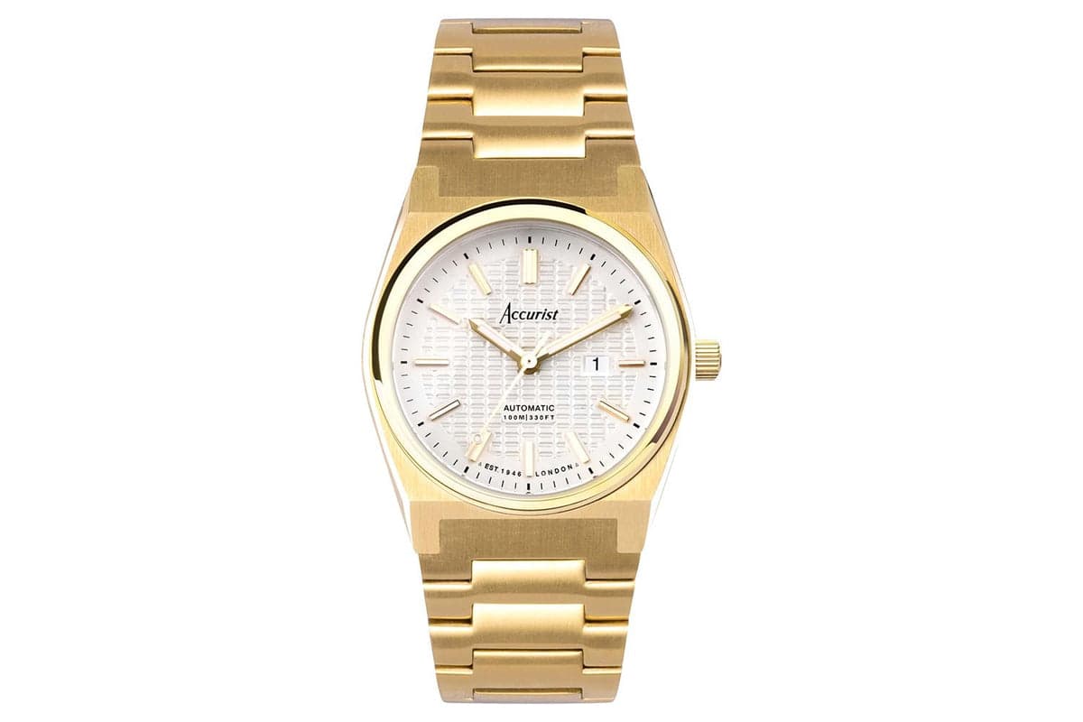 Accurist Origin Automatic Ladies Watch | Gold Stainless Steel Case & Bracelet With White Dial | 34mm