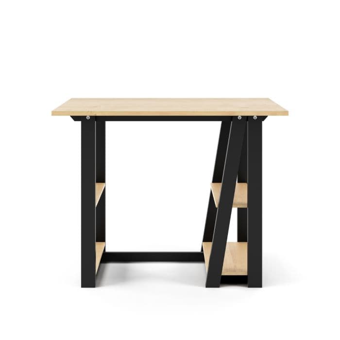 Penzance AW3140, Compact Home Office Desk, Oak & Black
