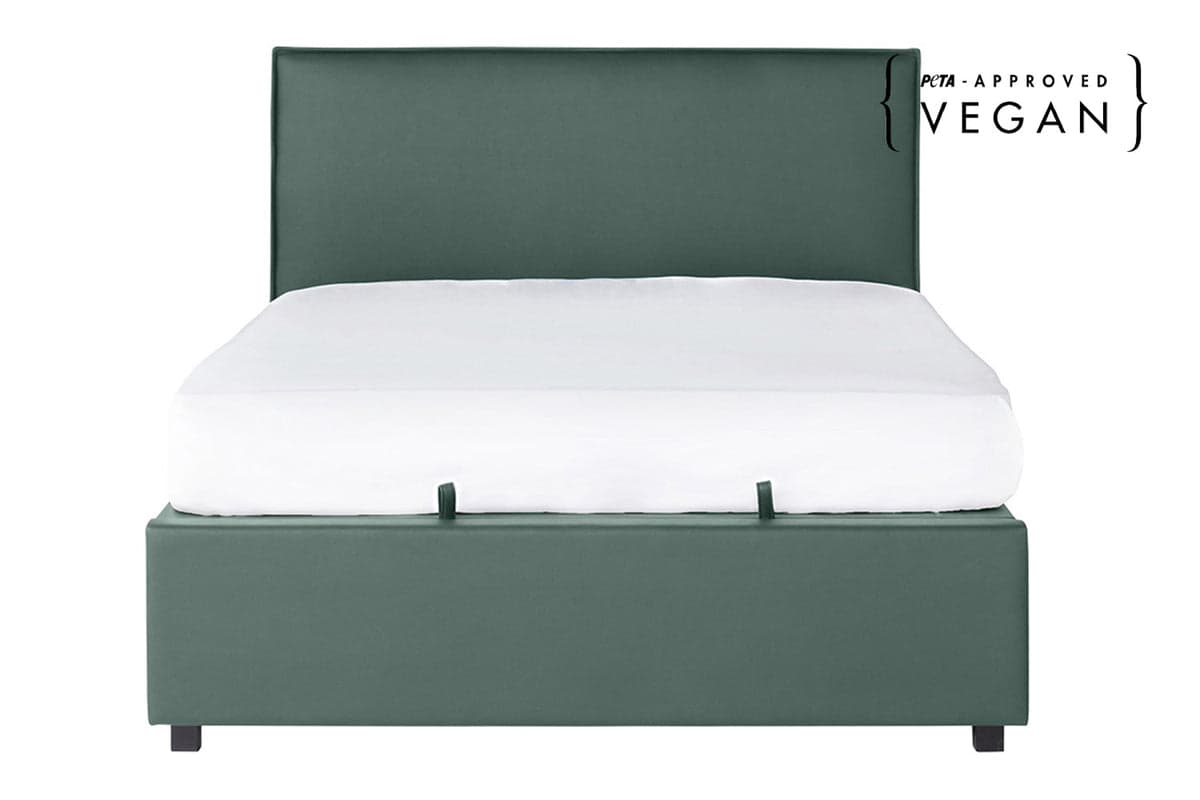 Kale Ottoman Bed Frame | Vegan Leather | King | 5ft | Green