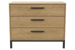Craft Chest of Drawer | 3 Drawer | Black/Oak Effect