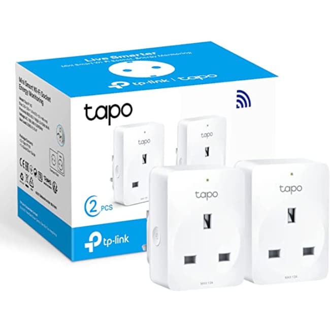 TP-Link Mini Smart Wi-Fi Energy Monitoring Socket - 2 Pack | Tapo P1102PK