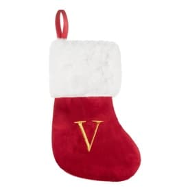 Letter V Hanging Stocking Tree Decoration