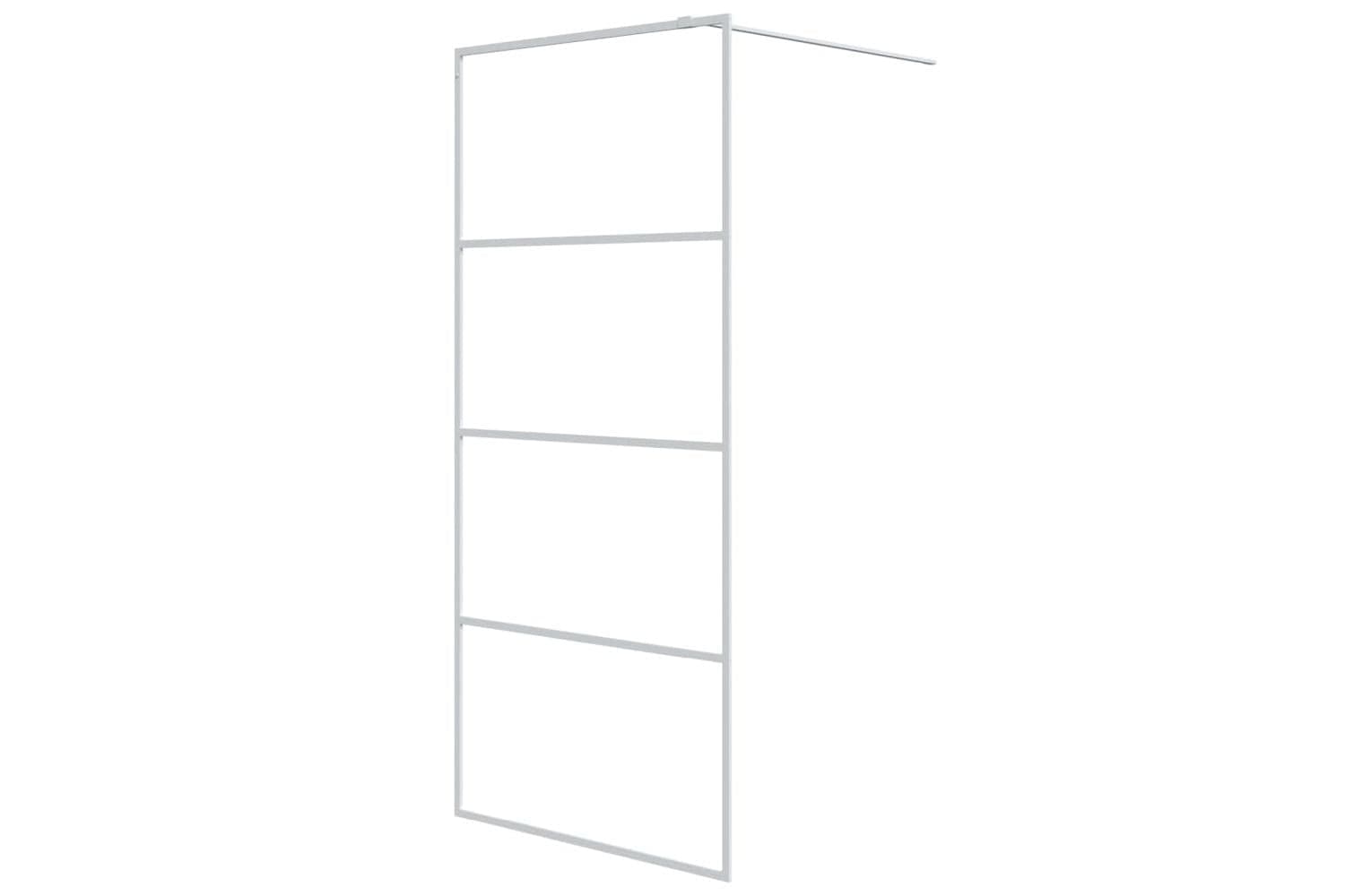 vidaXL 152141 Walk-in Shower Wall White 90x195cm Clear Esg Glass