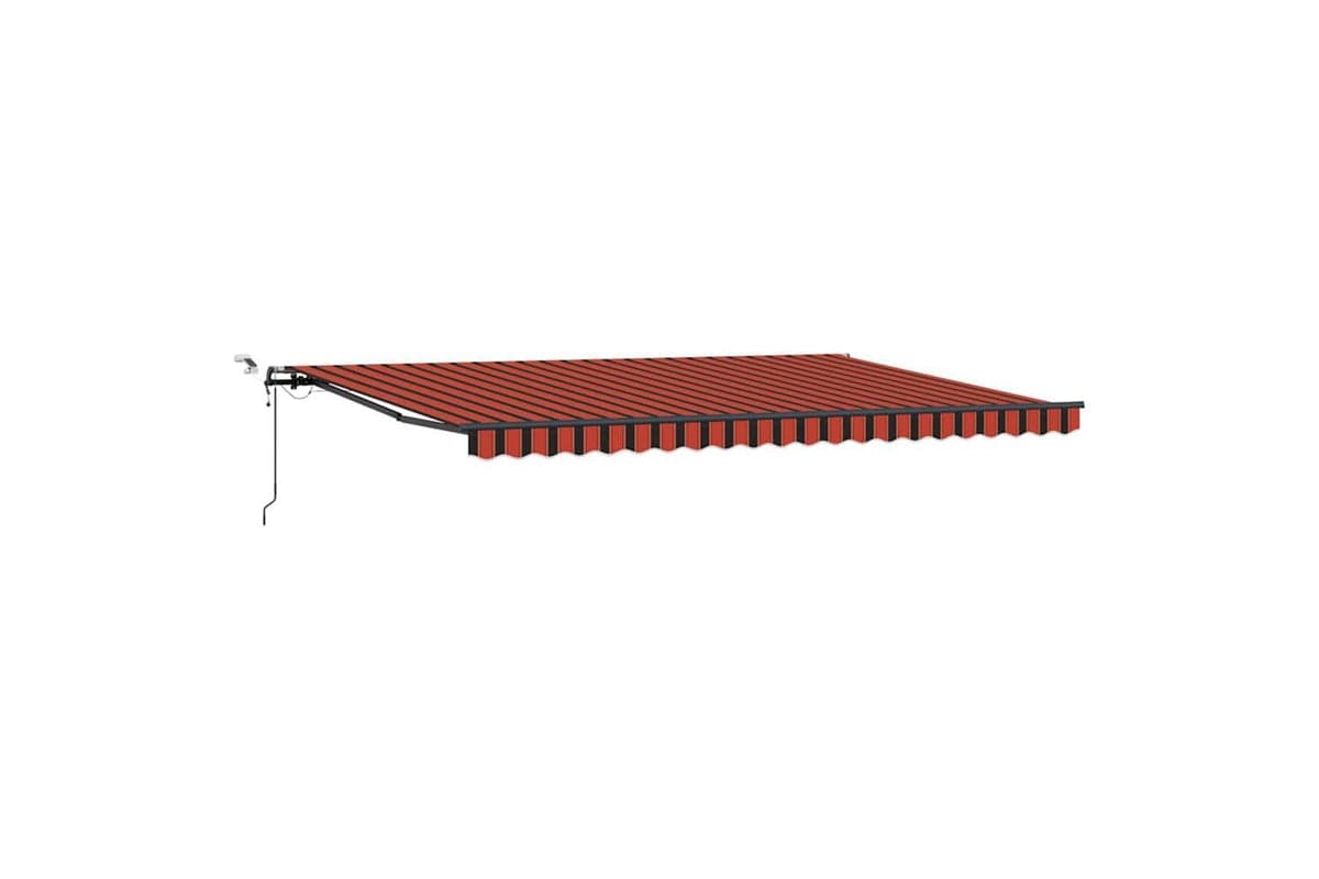 Vidaxl Retractable Awning With Orange And Brown 500 X 350 Cm Fabric
