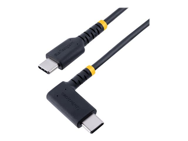 STARTECH.COM - StarTech 3ft (1m) USB C Charging Cable Right Angle, 60W PD 3A, Heavy Duty Fast Charge USB-C Cable, USB 2.0 Type-C, Durable and Rugged Aramid Fiber, S20/iPad/Pixel - High Quality USB Charging Cord (R2CCR-1M-USB-CABLE) - USB-C cable - USB-C to USB-C - 1 m