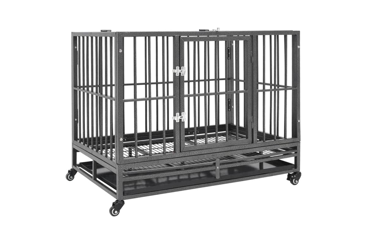 vidaXL 171491 Dog Cage With Wheels Steel 92x62x76cm
