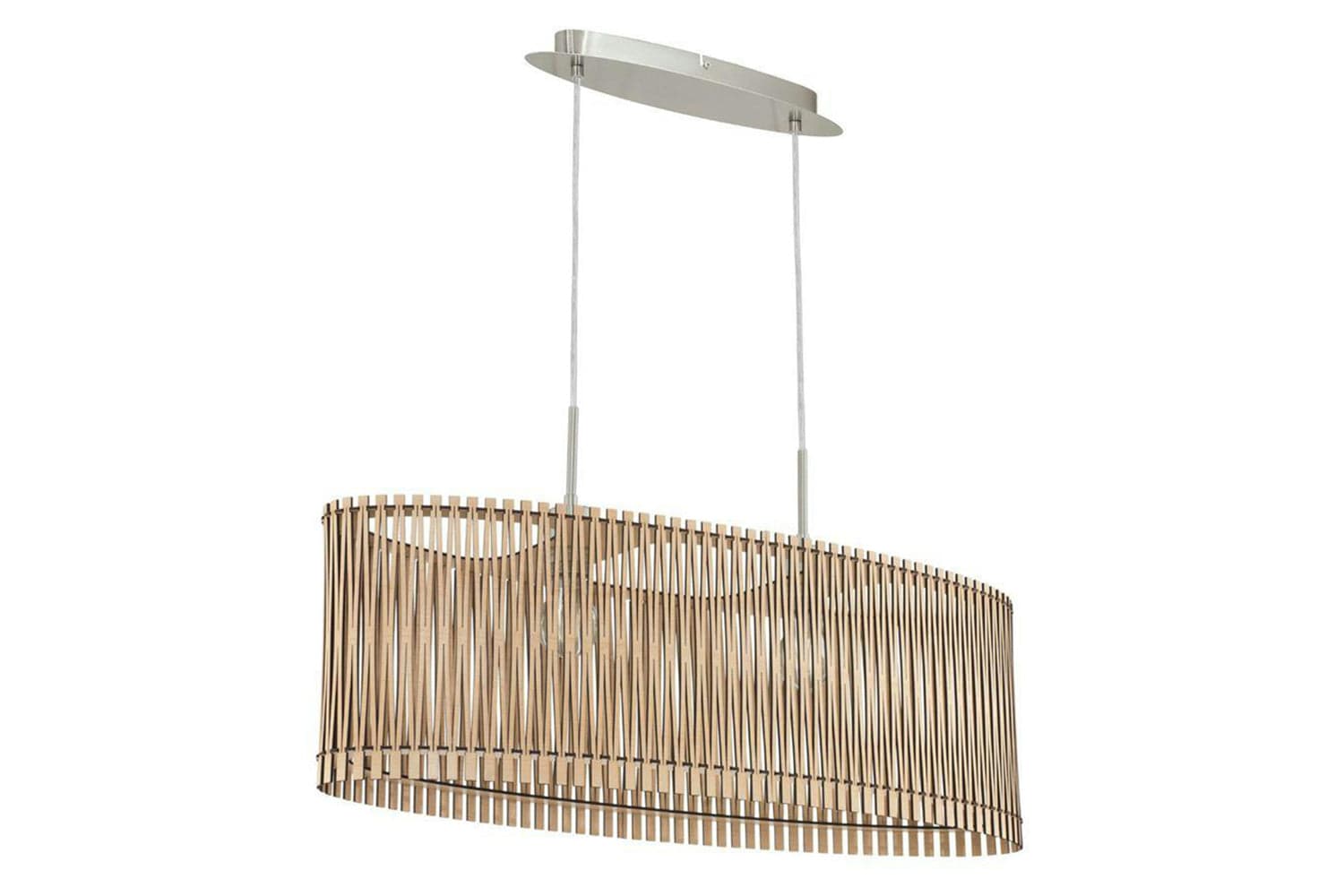 Eglo | Sendero Maple Wood Pendant Light | Silver/Brown