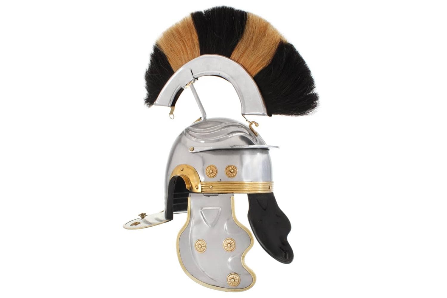 Vidaxl 286119 Roman Soldier Helmet Antique Replica Larp Silver Steel