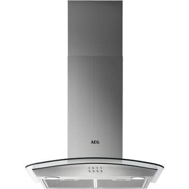 AEG 5000 Series 60cm Curved Glass Chimney Cooker Hood - Stainless Steel