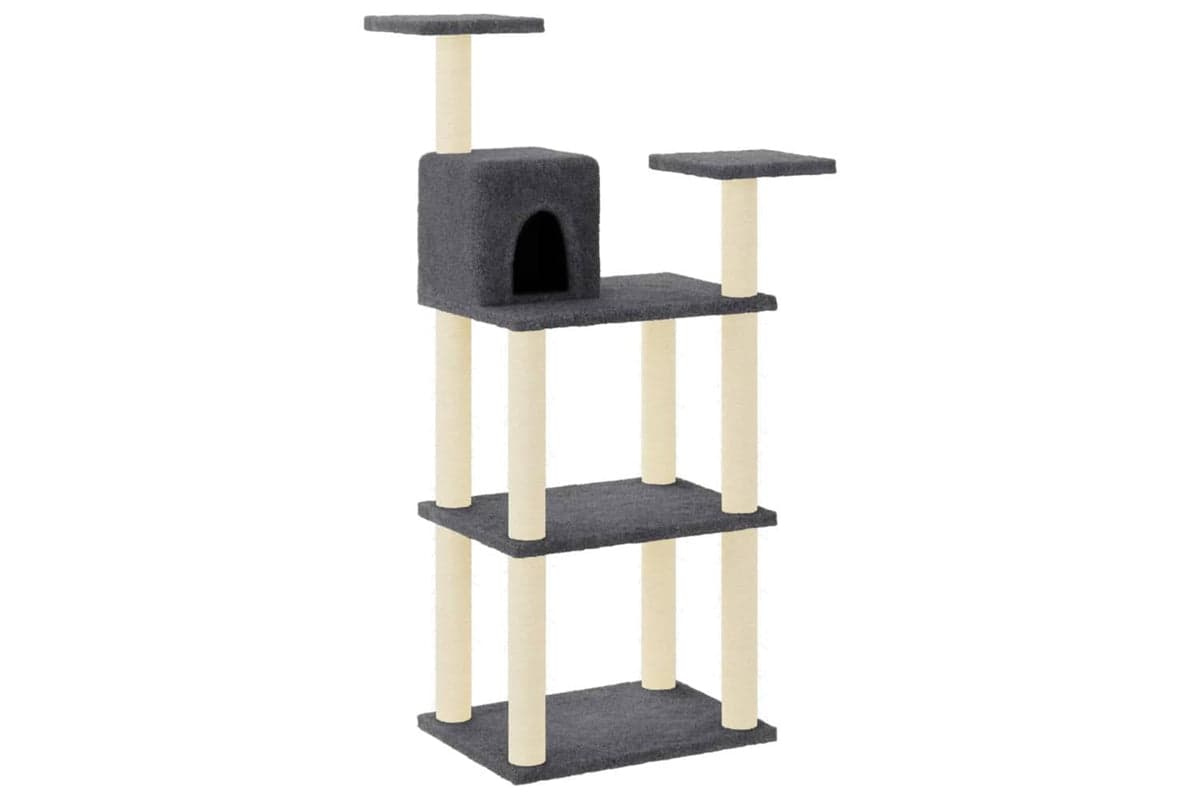 Cat Tree With Sisal Scratching Posts Dark Grey 1185 Cm