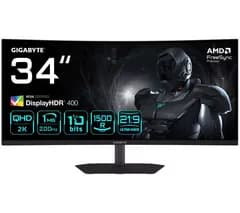 GIGABYTE G34WQC2 Wide Quad HD 34" Curved LED Gaming Monitor - Black