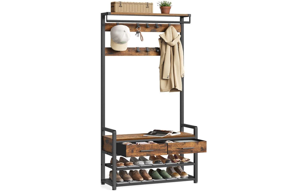 Vasagle Hall Tree | Hallway Storage Unit | Particleboard & Steel | 181.6cm